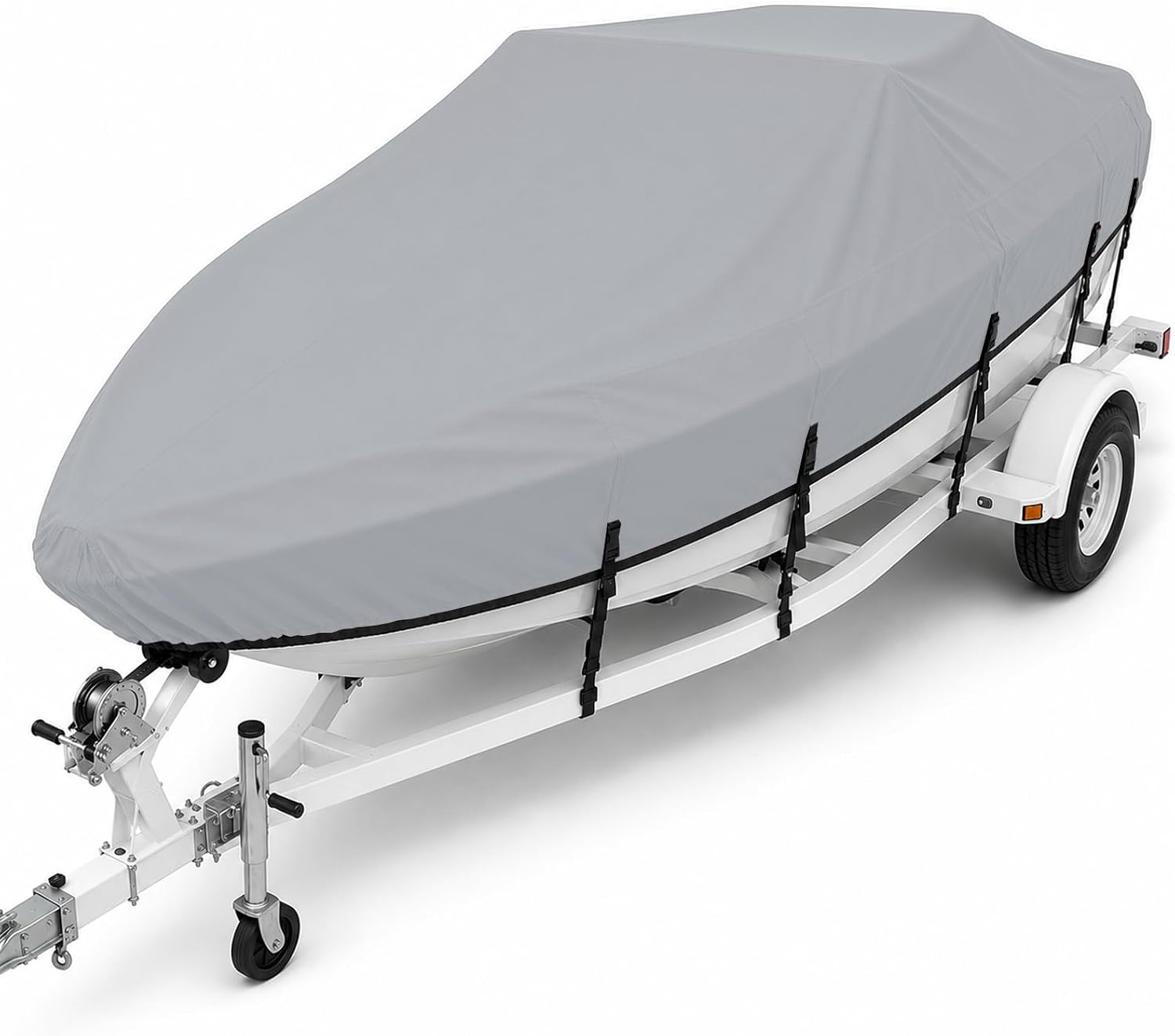 Solution-Dyed 600D Boat Cover 14'-16' – Marine Grade Waterproof V-Hull, Bass, Jon & Runabout Boat Cover up to 68"