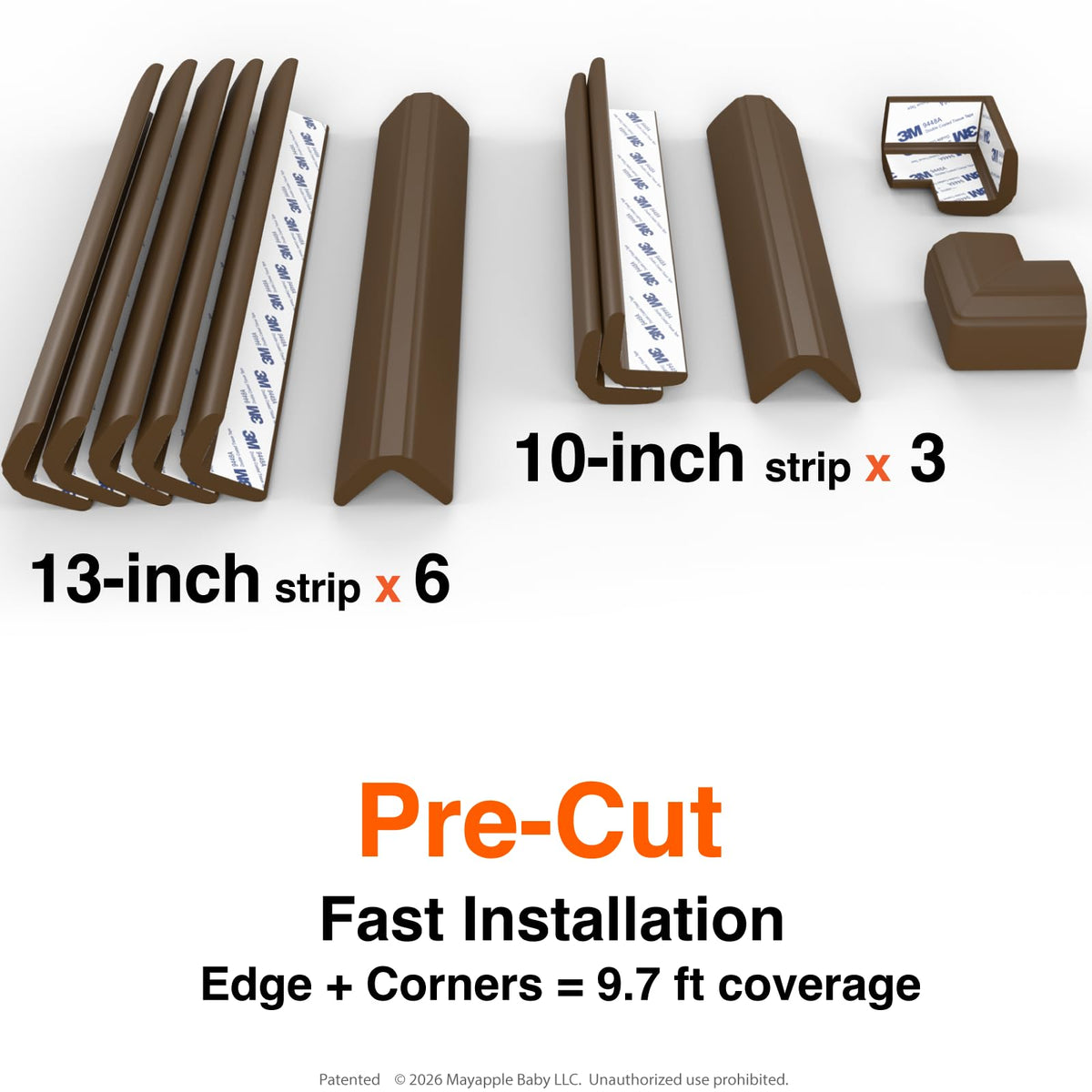 Fireplace Edge Corner Protector, Extra-Wide 9ft Edge 2 Corners