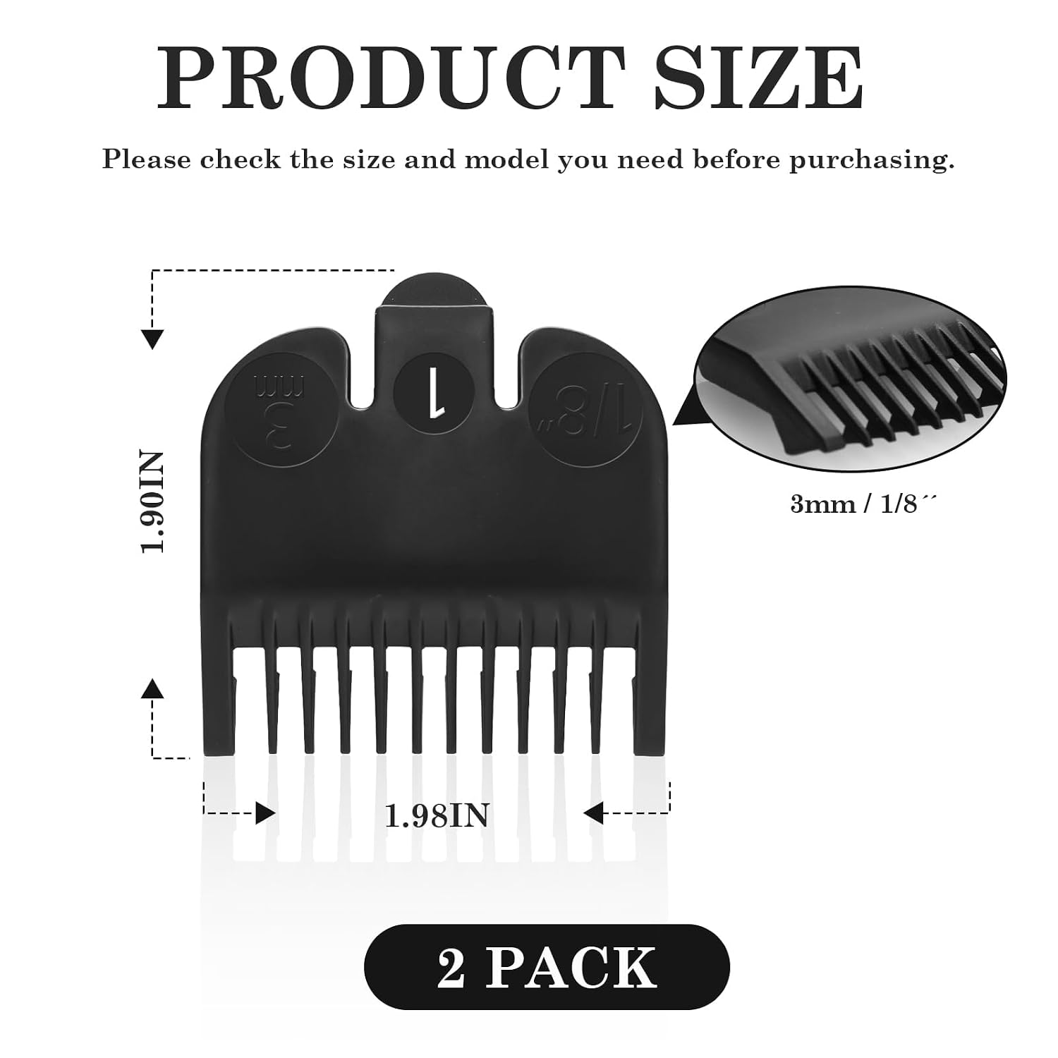 For Wahl Professional #1 Guide Comb Attachment No.1-1/8" (3.0mm) | - 3114-001 Clipper Guard AttachmentClipper Guards