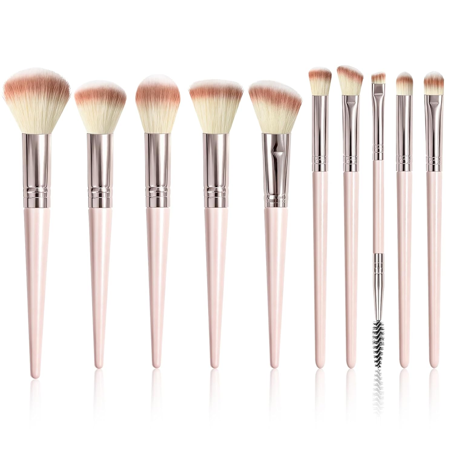 Makeup Brush Set, Premium Synthetic 10 PCS Makeup Brushes, Travel Makeup Brush Set with Soft Hairs, Makeup Brushes