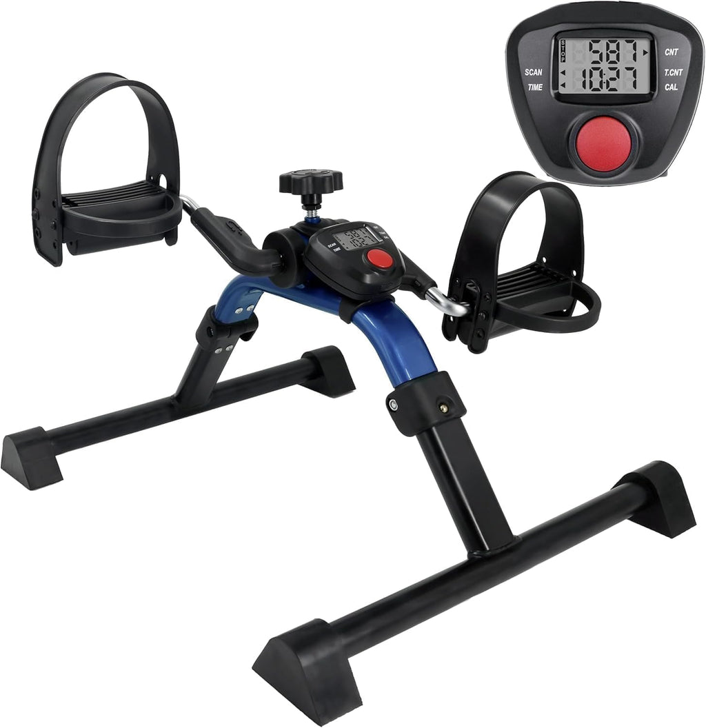 Foldable Compact Professional Wrist Arm Leg Strengtheners Pedal Exerciser with Electronic Display for Indoor
