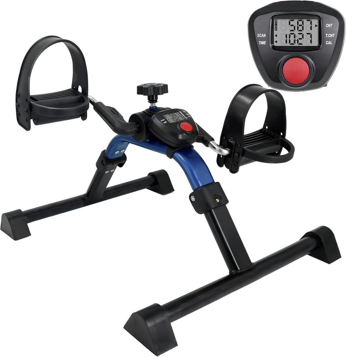 Foldable Compact Professional Wrist Arm Leg Strengtheners Pedal Exerciser with Electronic Display for Indoor