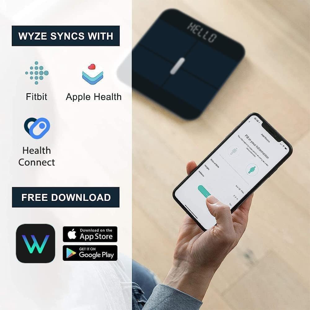 Smart Scale X - Digital Bathroom Scale for Body Weight, BMI, Body Fat, Muscle Mass, Heart Rate Monitor | Sync with