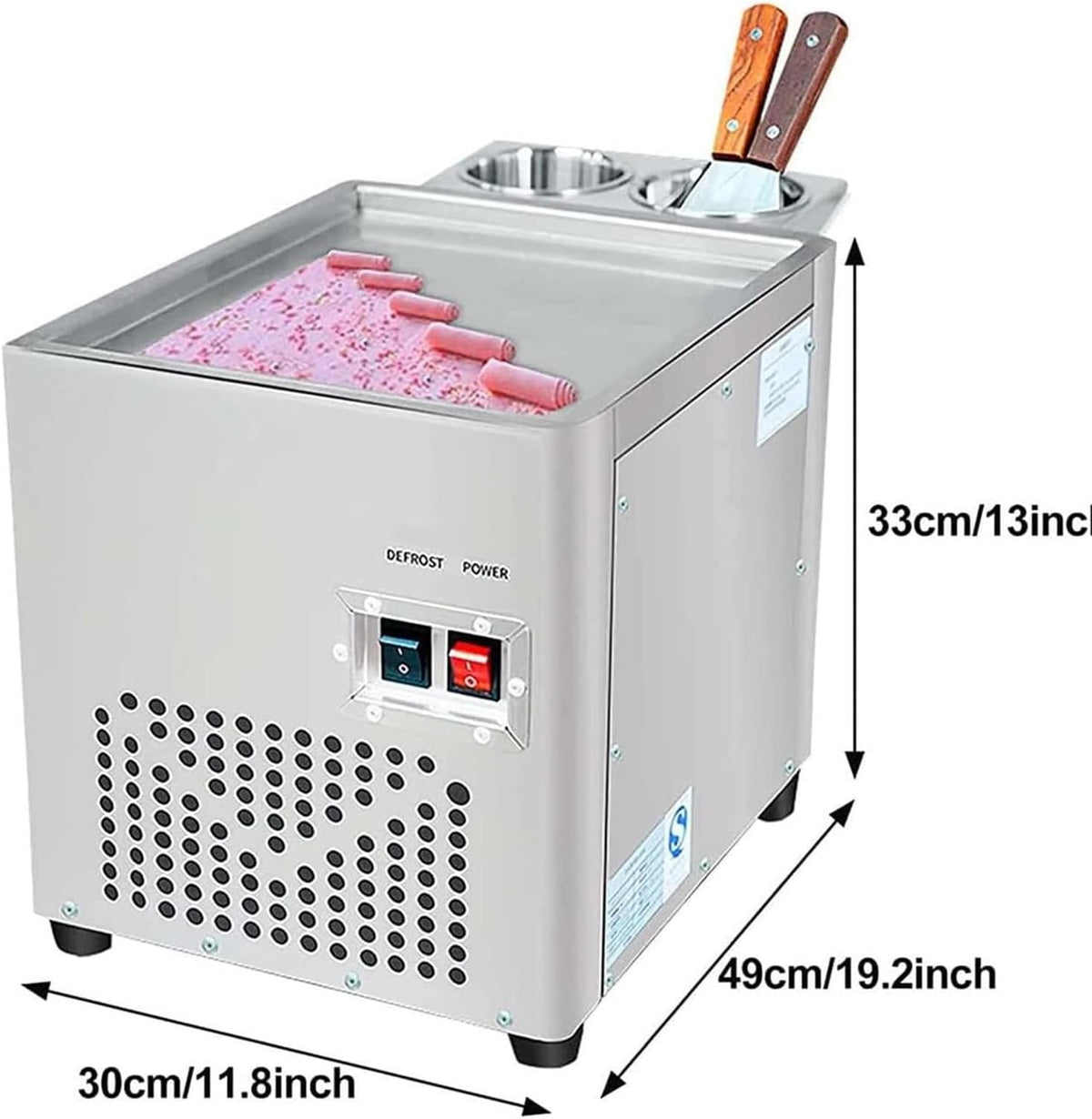 220v Fried ice cream roll machine, commercial stainless steel rolled ice cream machine