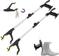 32" Grabber Reacher Tool, 2-Pack Foldable Reacher Grabber Pickup Tool with Shoe Horn, Trash Picker Upper Grabber with
