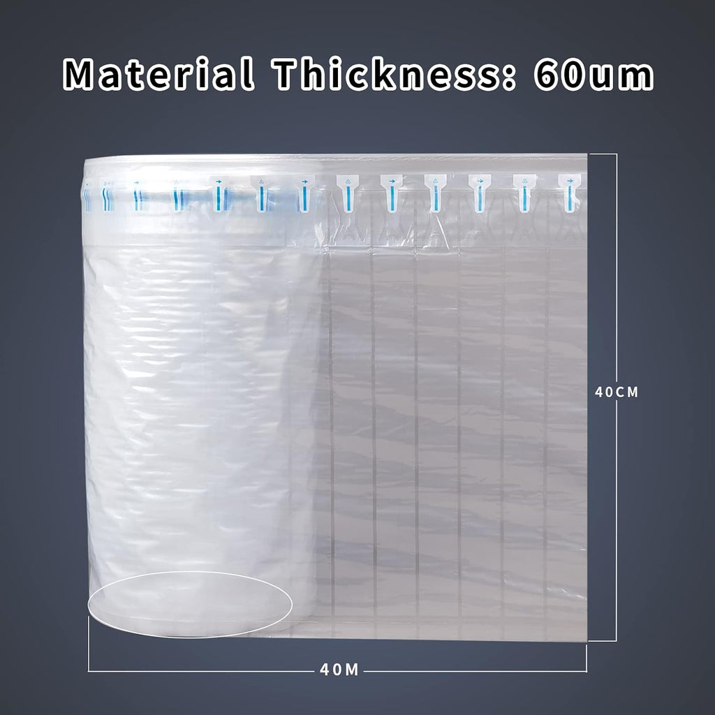 Inflatable Bubble Wrap Roll, 15.7 Inch x165 Feet, Inflatable Air Pillow Column Wrap for Packaging, Moving, Shipping