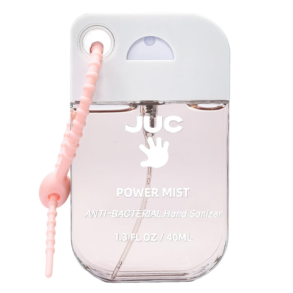 Power Mist Hand Sanitizer Spray - 1.3fl.oz Peach Scent with Keychain Antibacterial Hydrating for Travel & Daily