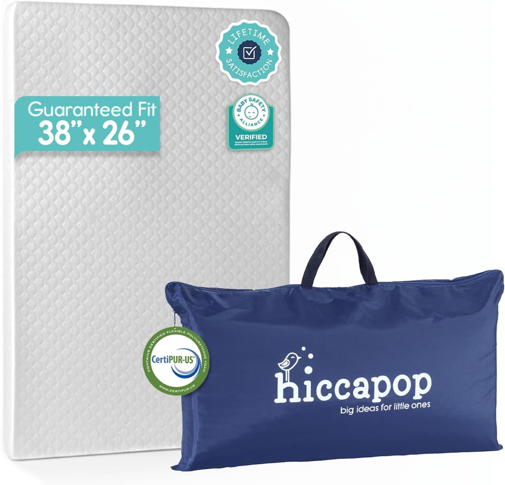 Playard Mattress Pad, Pack and Play Mattress with Carry Bag, 1.25"
