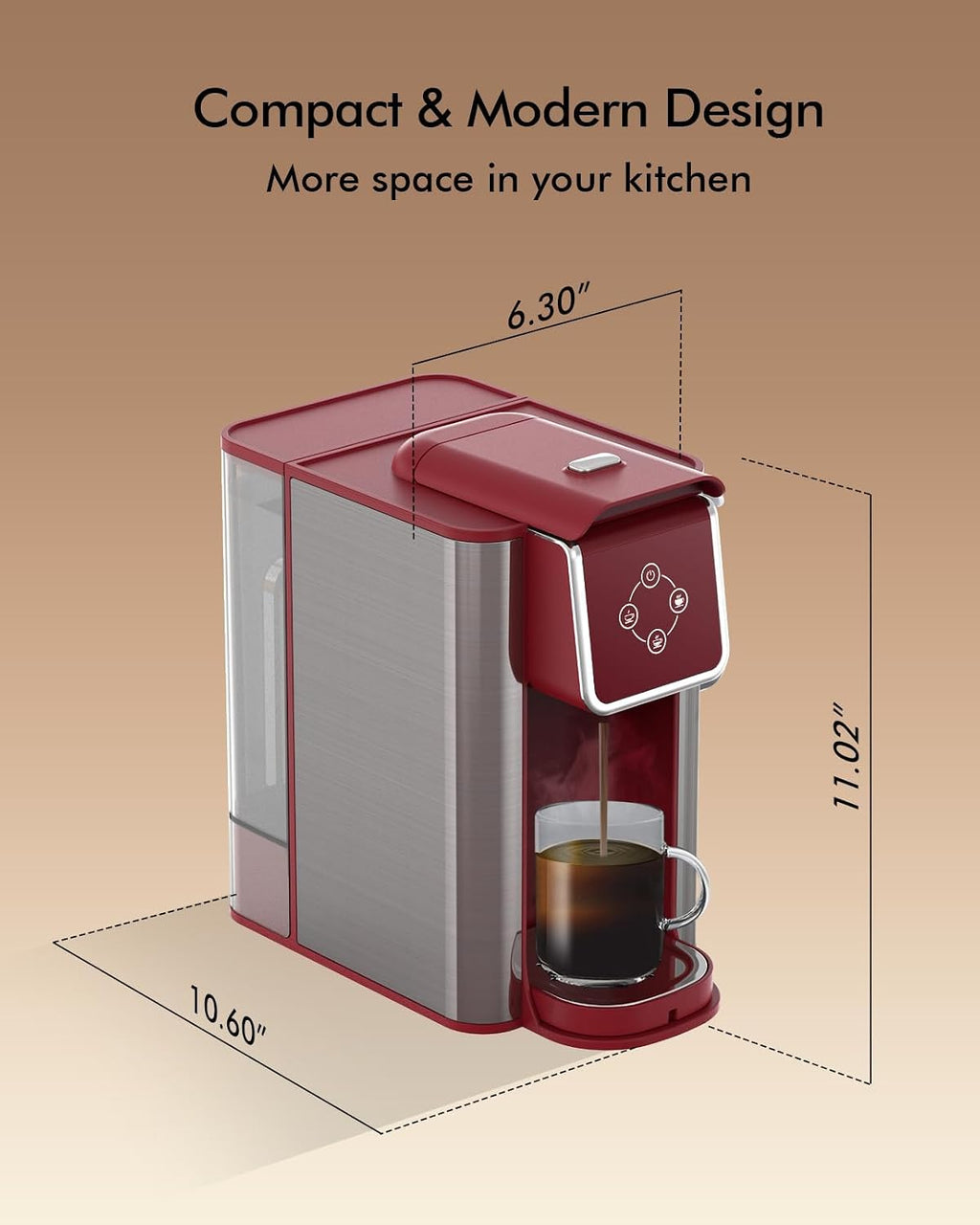 3-in-1 Single Serve Coffee Maker, Quick Brew for Coffee Pods, Ground Coffee, & Loose Tea, 6-12oz Cup Sizes, 50oz