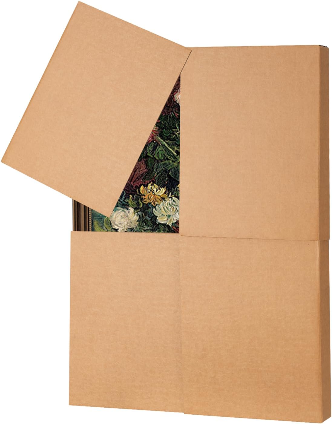 2 Sets 8 Pcs Picture & Mirror Moving Boxes, 40" x 30" x 3.5"