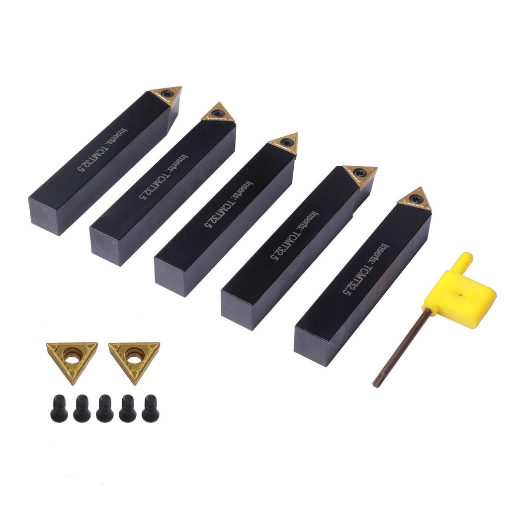5/8" Carbide Turning Tool Set TCMT Inserts 5Pcs Metal Lathe