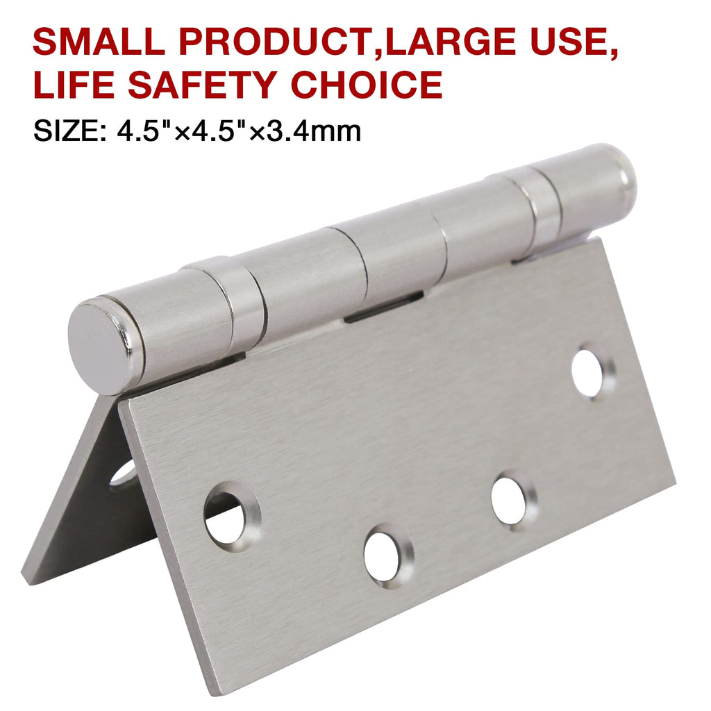 Heavy Duty Door Hinges Brushed Nickel 4.5 Inch x 4 1/2" Square