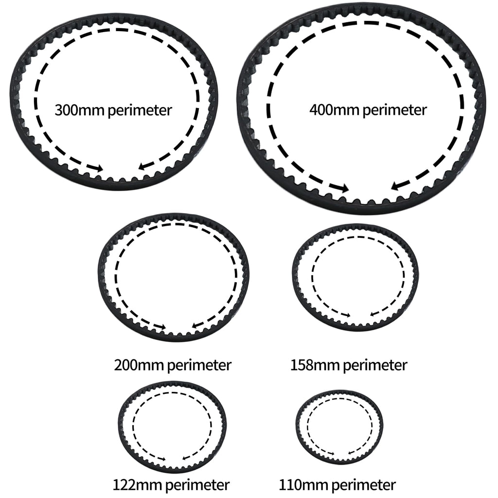 Uenhoy 6 Pcs 2GT-6 3D Printer Timing Belt 6mm Closed Loop 110-610mm Set