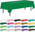 12 Pack Green 54 x 108 Inch Disposable Plastic Tablecloths Rectangle Table Cloth Plastic Table Cover for Parties
