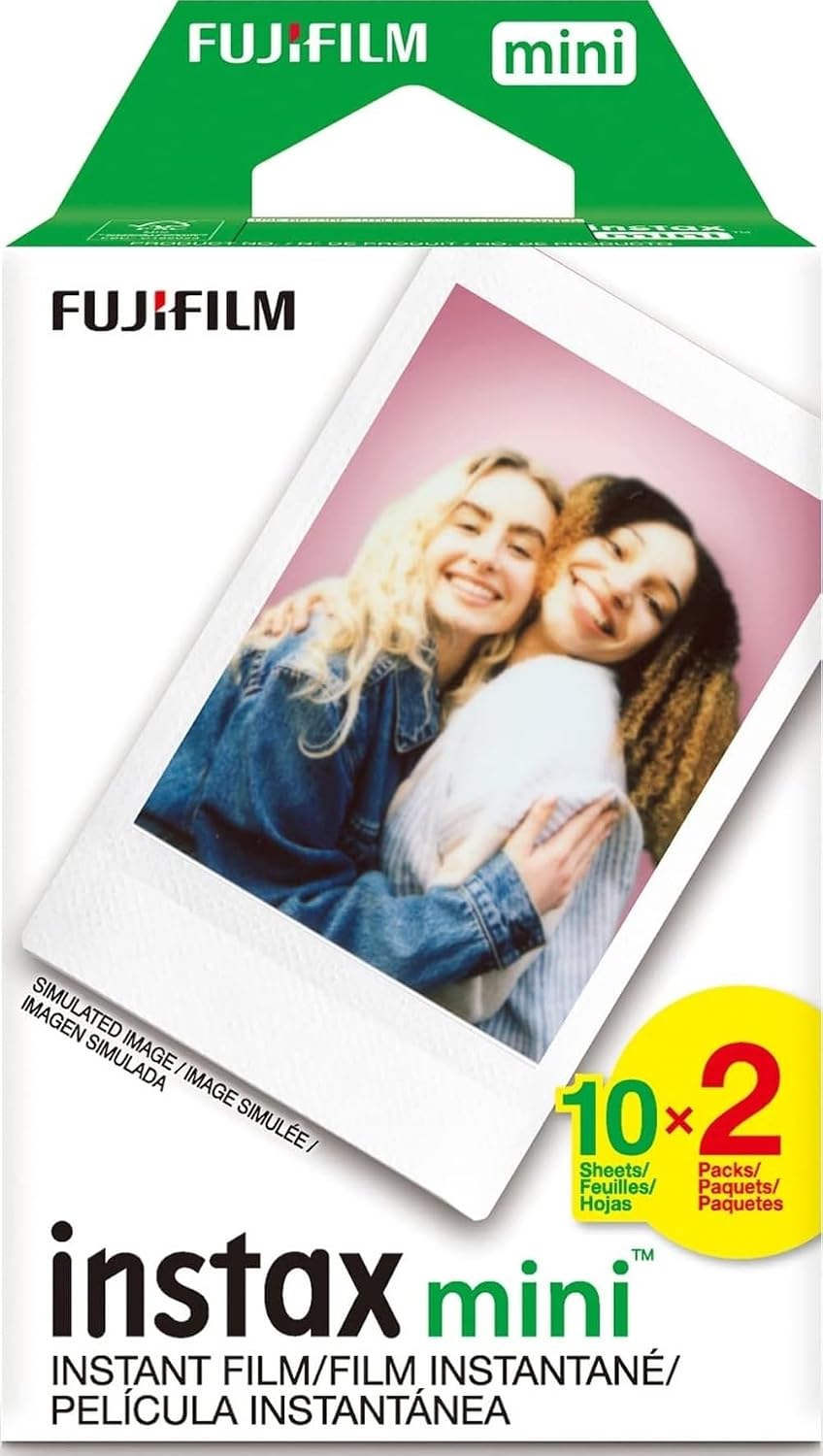 Instax Mini Instant Film Twin Pack (White), 20 Photos | The instax film ensures sharp