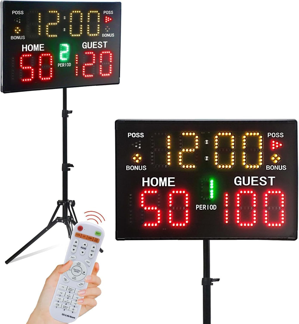 Ultra-Bright LED Scoreboard, Digital Scoreboard with Remote, Portable Electronic Score Keeper, Basketball Score