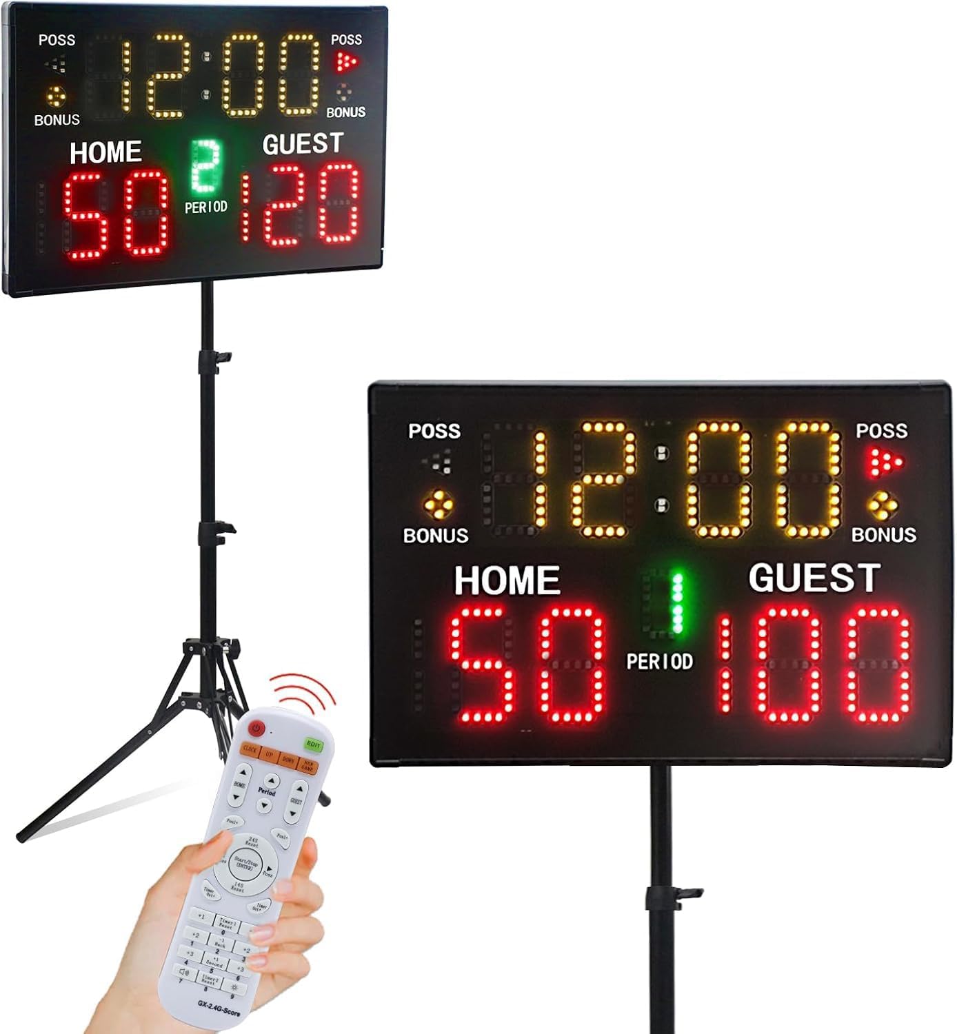 Ultra-Bright LED Scoreboard, Digital Scoreboard with Remote, Portable Electronic Score Keeper, Basketball Score