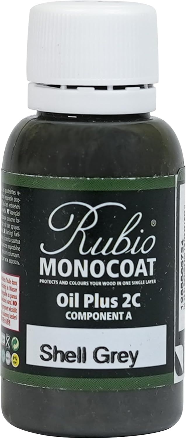 Rubio Monocoat Oil Plus 2C Sample, Wood Stain, Shell Gray, 20 mL