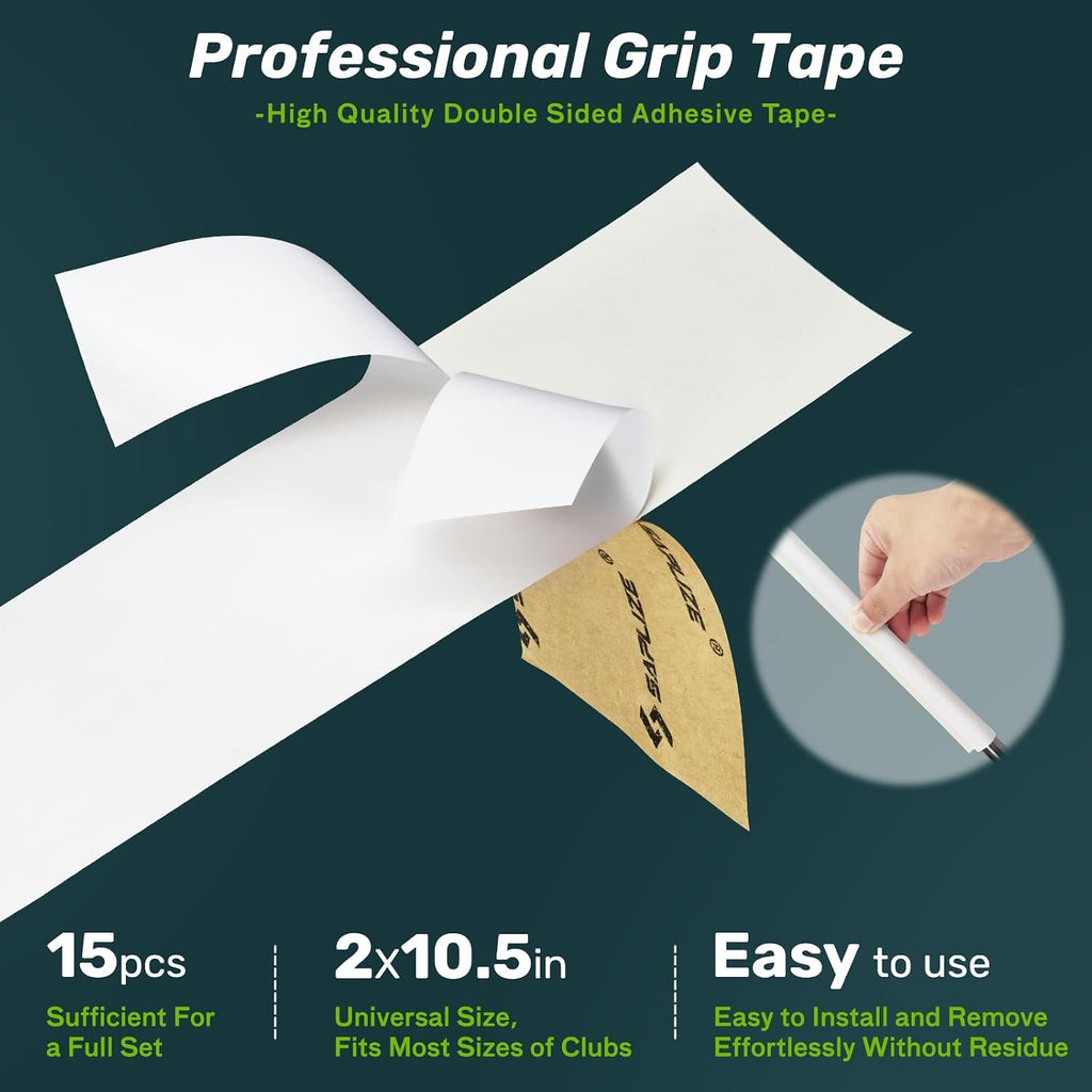 Golf Grip Repair Kit – Includes 5oz Golf Grip Solvent, 15 Golf Grip Tape,Retractable Hook Blade and Rubber Vise Clamp
