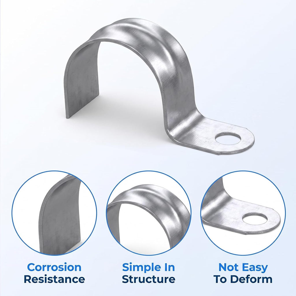 30-Pack 3/4" Conduit Clamp - Stainless Pipe Clamp, Single Strap for EMT