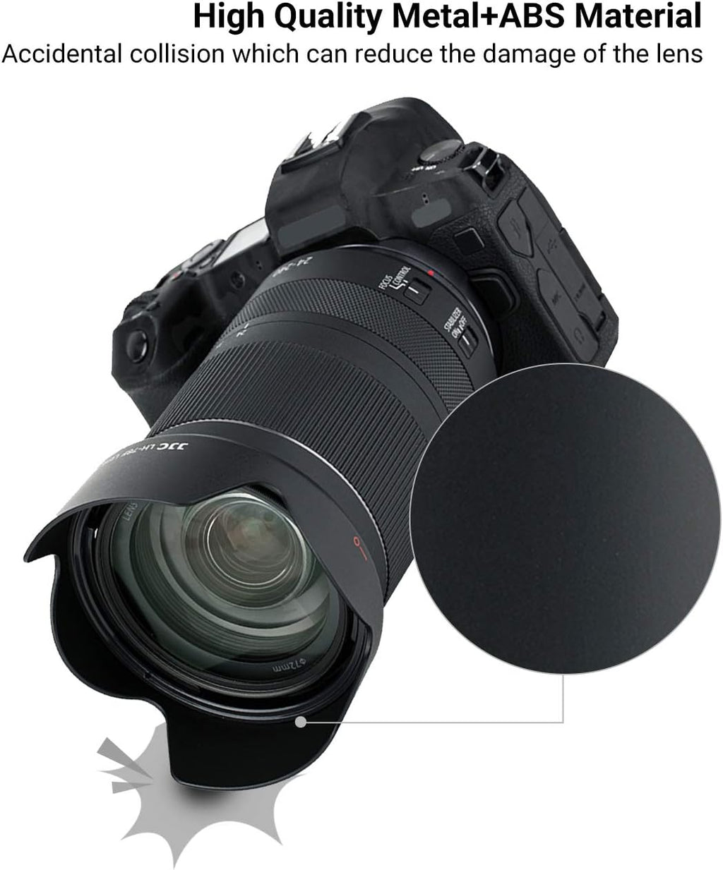 EW-78F Lens Hood Reversible Lens Shade Cover for Canon RF 24-240mm F4-6.3 is USM Lens Replace EW-78F Lens Hood