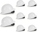 8-Pack Ratchet Suspension Hard Hats, Vented Safety Helmet with HDPE Shell, Adjustable Ratchet (21-24.57 Inch)