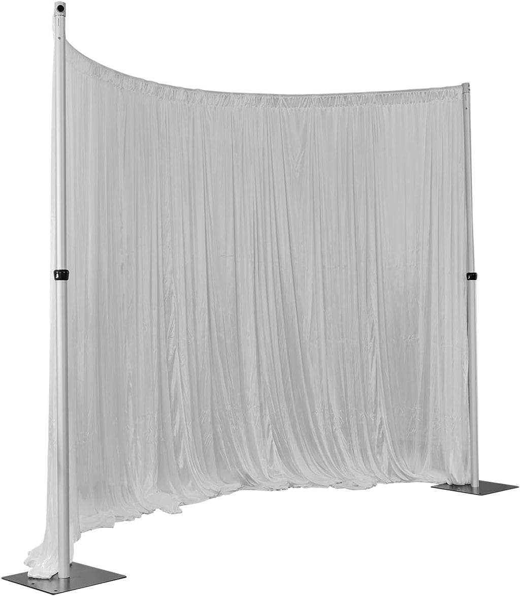 Pipe and Drape Curved Backdrop Stand, 6-10' Tall x 10' Wide Adjustable Curved Backdrop Kit for Event， Party, Trade