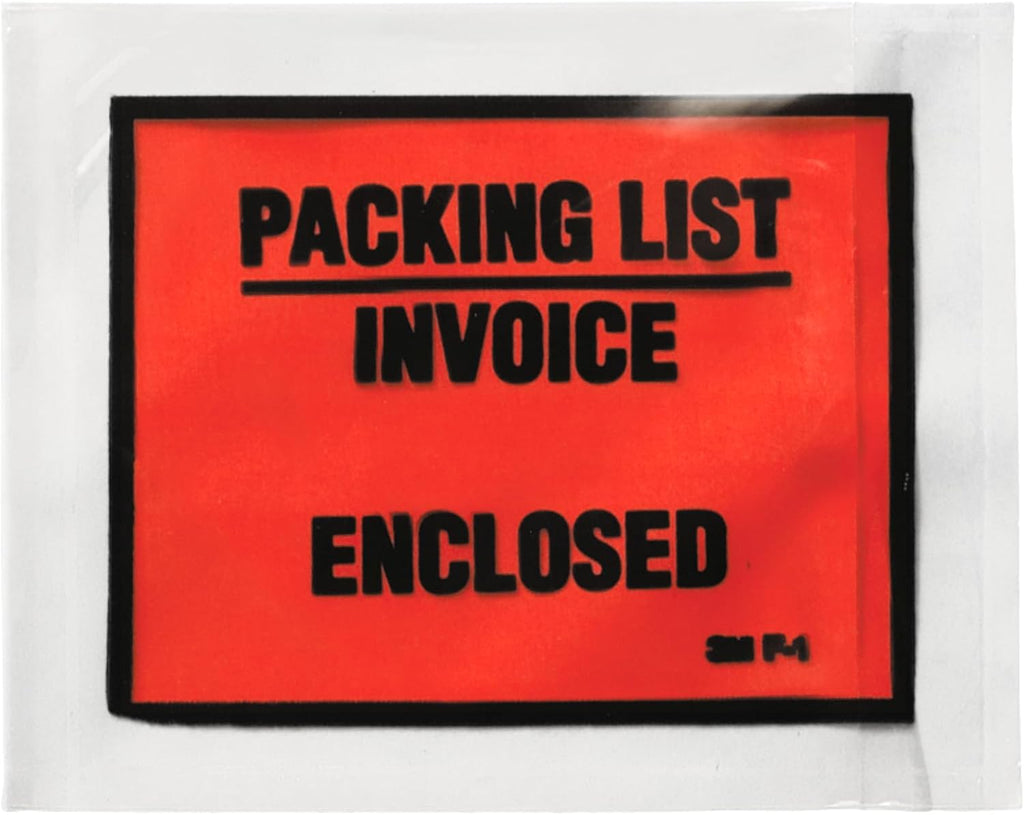 3M Full-Print Packing List Envelope, 4-1/2 in. x 5-1/2 in. (Orange) / 100 envelopes