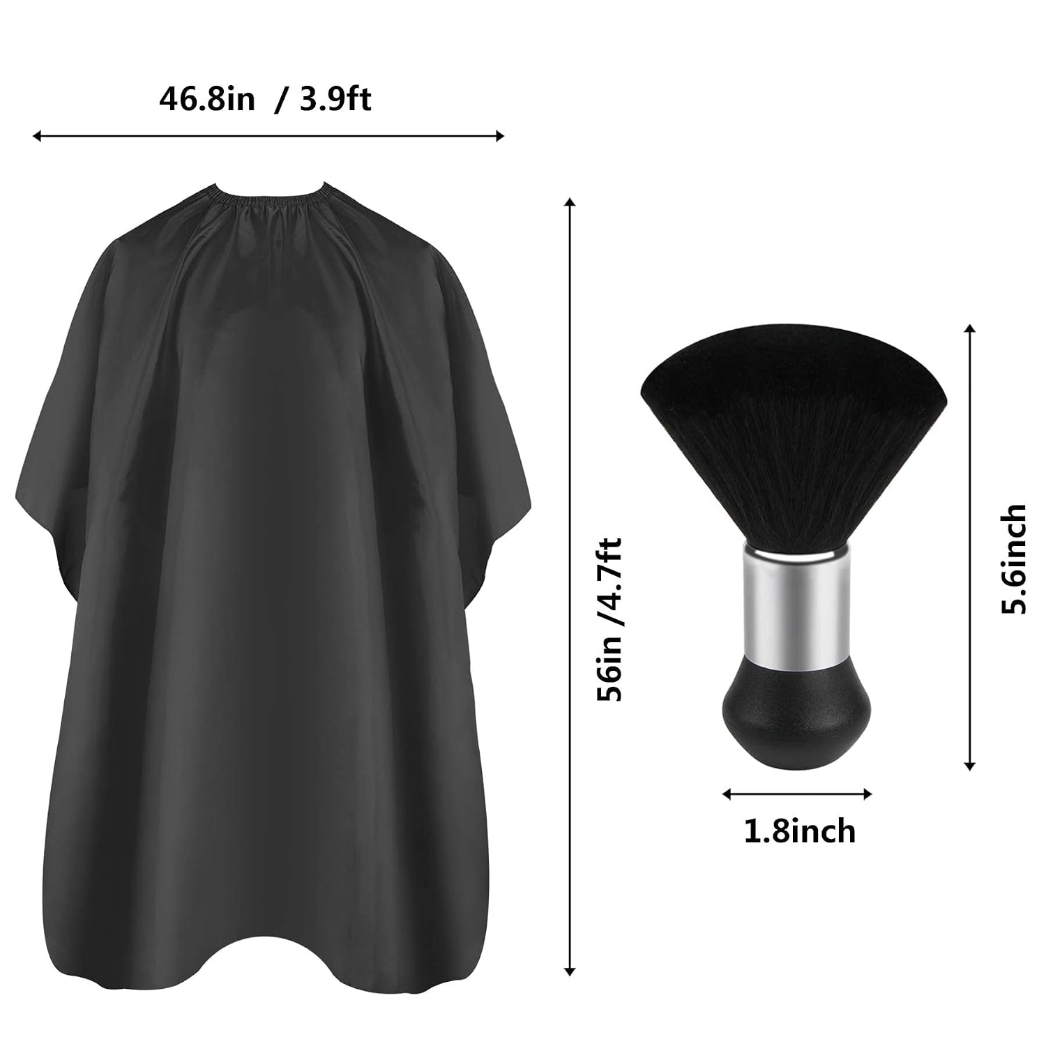 Barber Cape Professional Hair Cutting Cape with Neck Duster Brush | Full Coverage Haircut Apron for Adults, 47x56