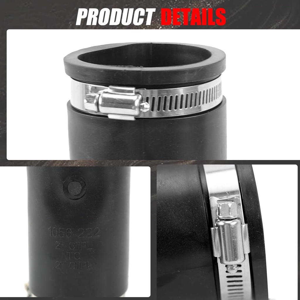 RULLINE Flexible Pipe Coupling 2” to 2” Extra-Long Connector XL 1056-222