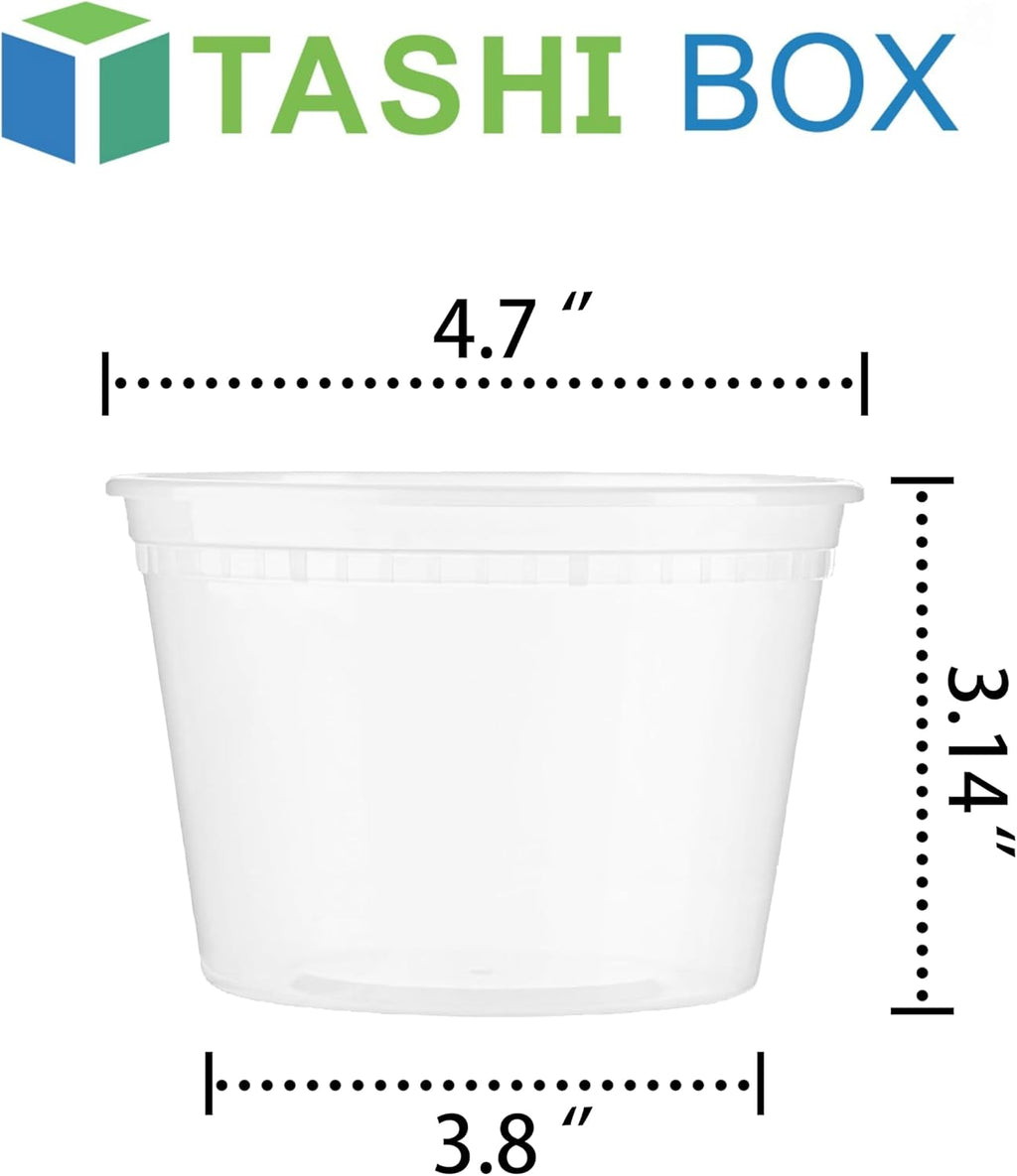 50 Sets 16 Oz Plastic Deli Containers with Lids - Food Storage Containers with Lids - Clear Airtight Meal Prep