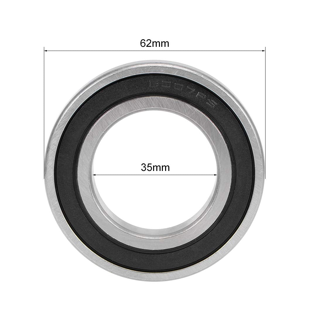 uxcell 6007-2RS Deep Groove Ball Bearings Z2 35mm X 62mm X 14mm Double Shielded Carbon Steel 2pcs