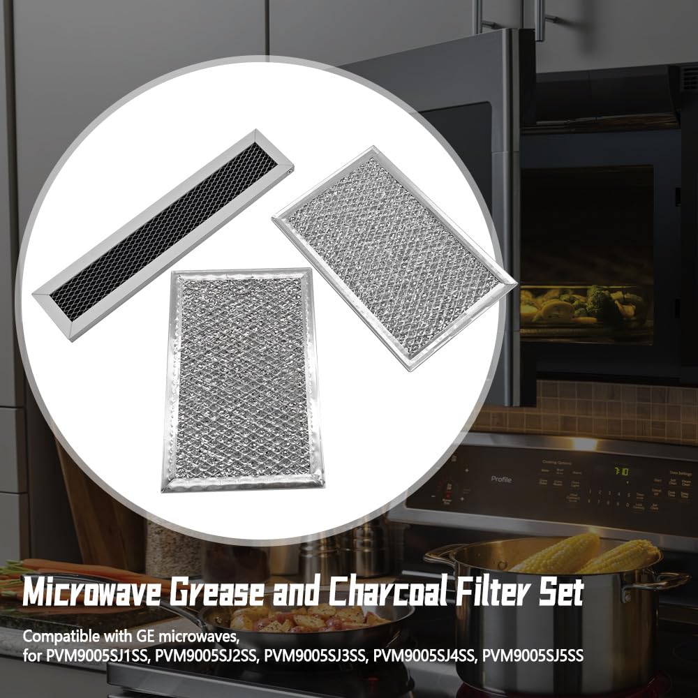 Microwave Charcoal Grease Filter Fit for GE PVM9005SJ1SS PVM9005SJ2SS