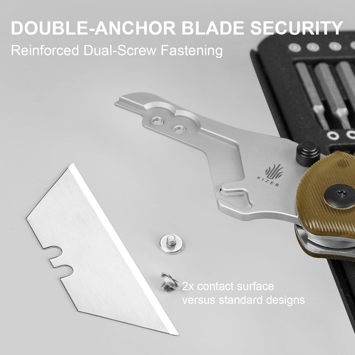 Uti Bear(Dual-screw) Folding Utility Knife, Clutch Lock Box Cutter