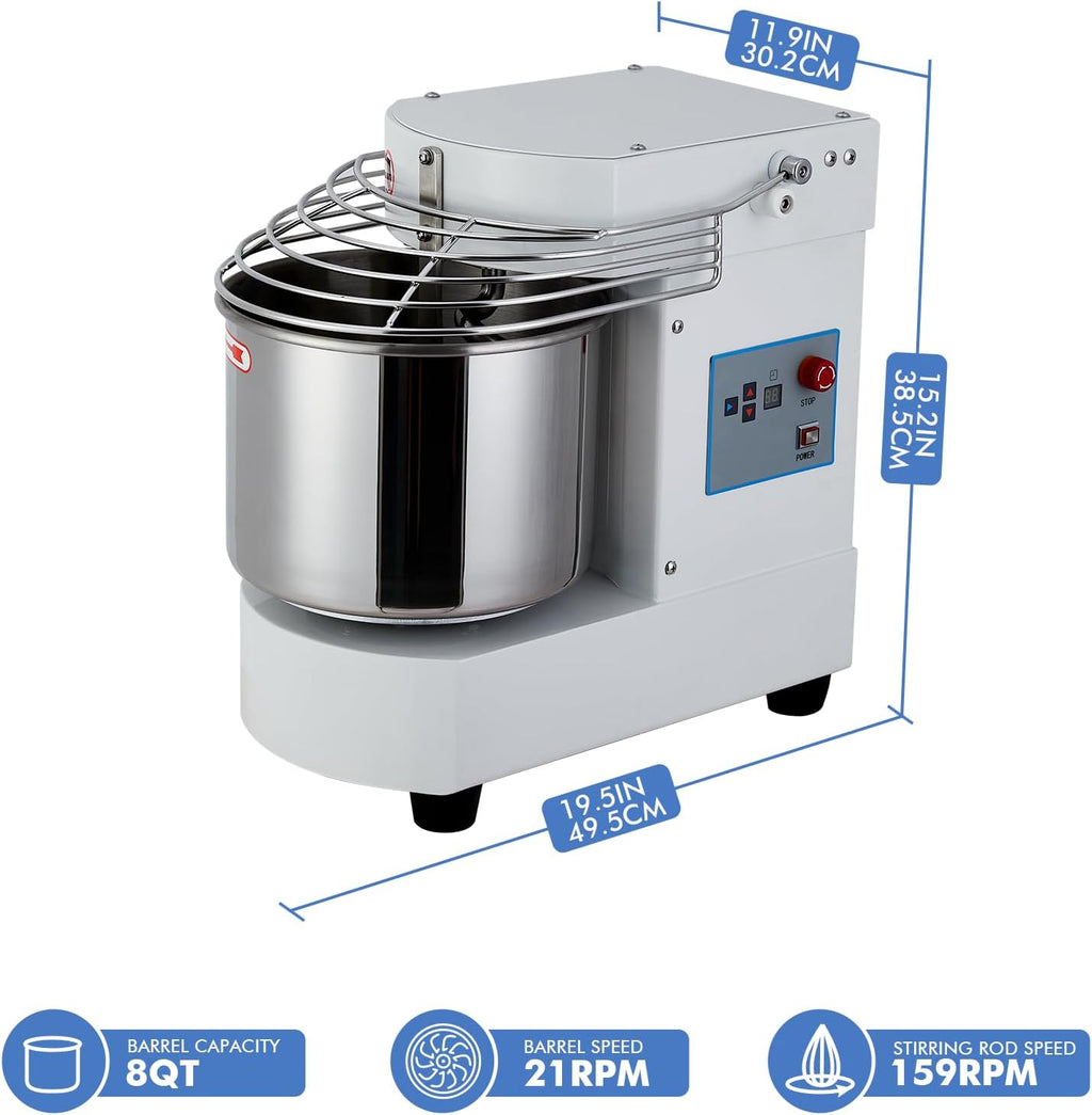 BMD10 10L Spiral Dough Mixer Stainless Steel for Baking