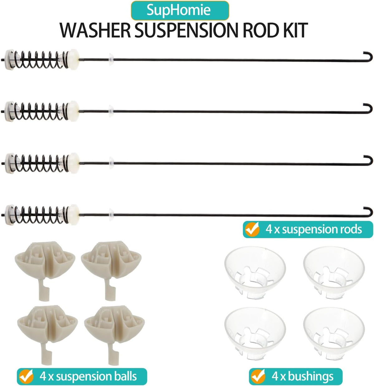 NTW4610YQ0 NTW4630YQ0 NTW4650YQ0 Washer Suspension Rod Kit for Amana