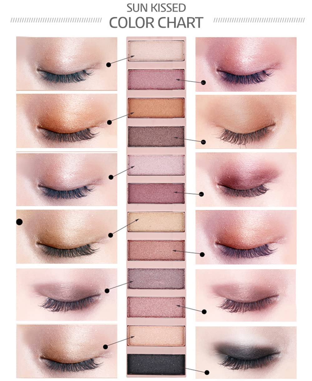 BestLand 2 Pack 12 Colors Makeup Nude Colors Eyeshadow Palette Natural Nude Matte Shimmer Glitter Pigment Eye Shadow