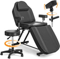 Tattoo Chair for Client, Adjustable Armrests Facial Lash Bed