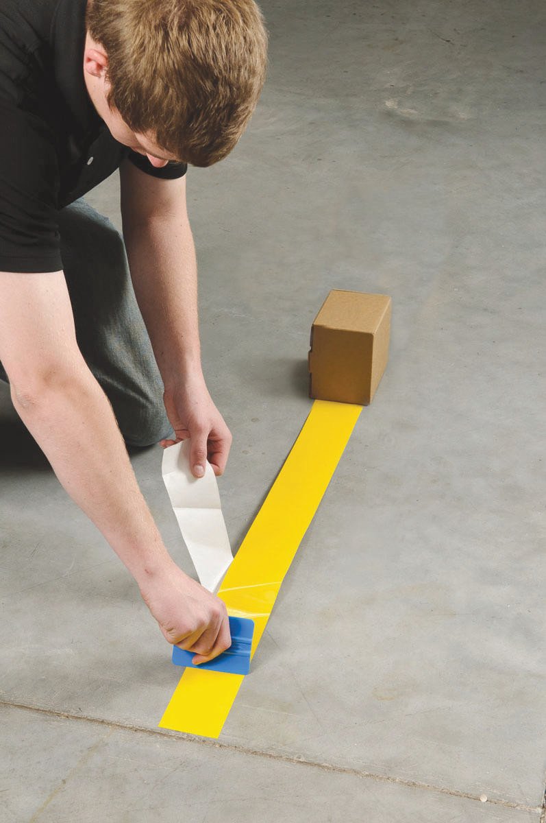 ToughStripe Floor Marking Tape - Yellow, Non-Abrasive Floor Tape - 2" Width, 100' Length for Concrete, Harsh