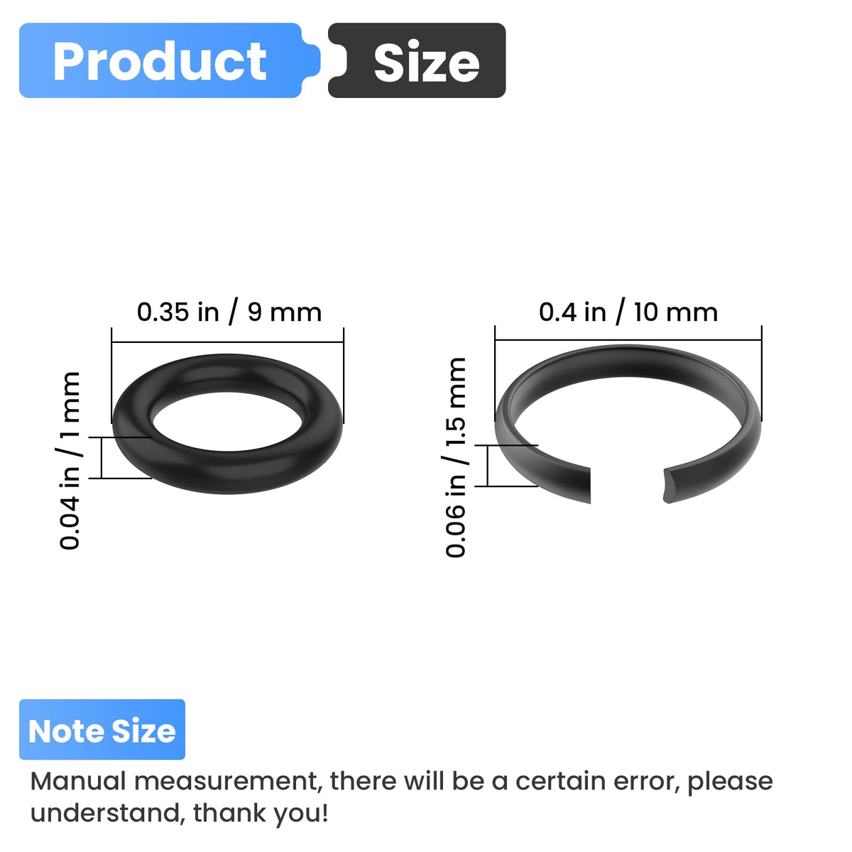 ZIUZI 3/8" Impact Retaining Ring, 10 pcs Impact Friction Ring with O-Ring