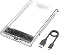 External Hard Drive Enclosure for 7mm 9.5mm 2.5 inch SATA SSD/HDD, 5Gbps USB C to SATA Adapter Storage Case, 6TB
