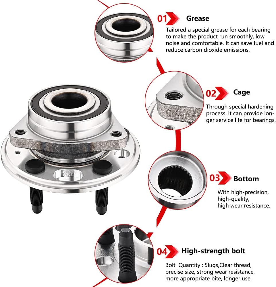 JLEO Front Rear Wheel Bearing for Chevy,for Buick,for GMC,for Cadillac