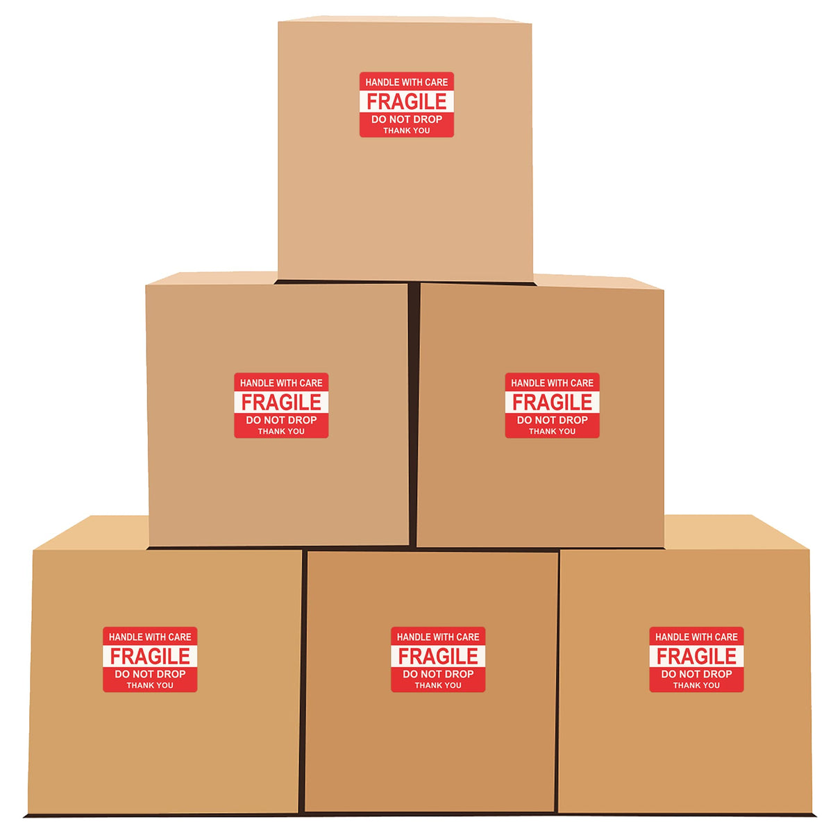 Fragile Stickers 3x5 100 PCS Shipping Labels Warning Label Rectangle Sticker, Red, Fragile Do not Drop