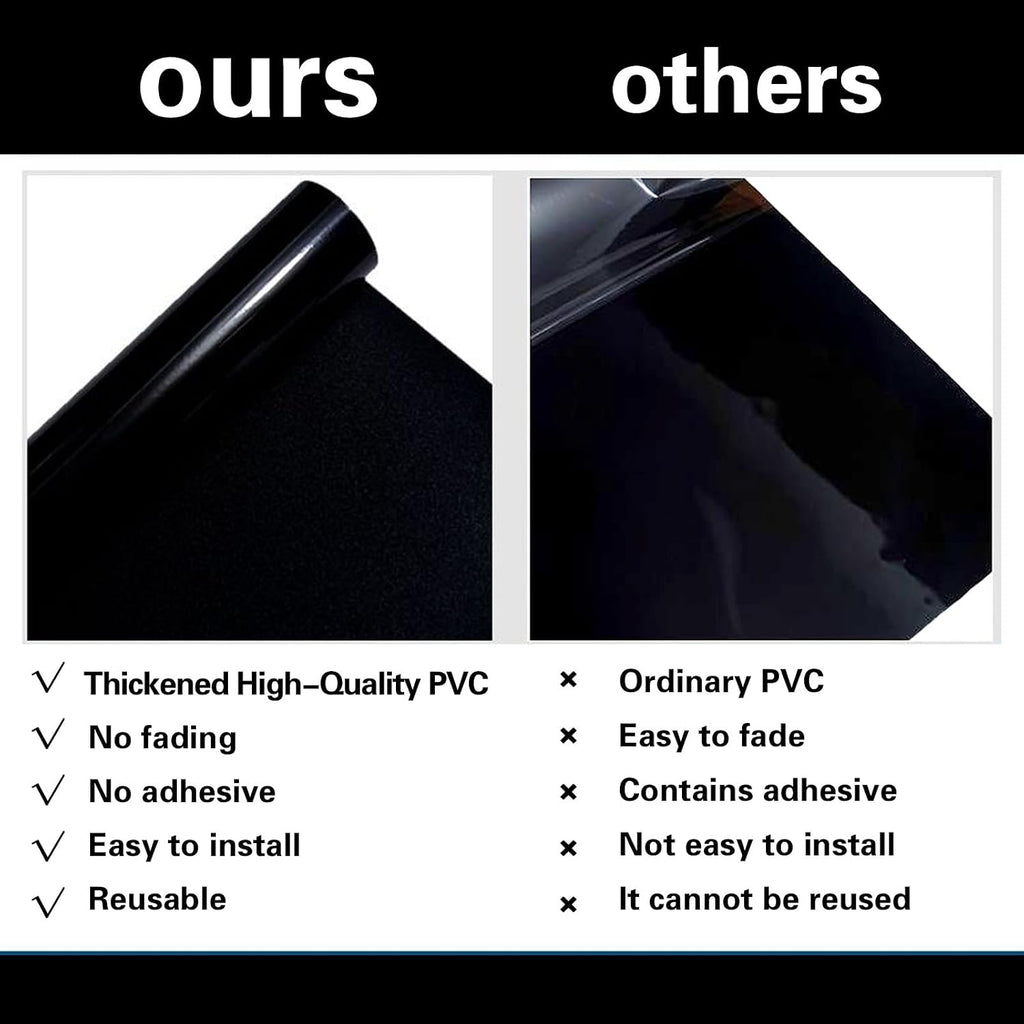 Black Aquarium Background Film, Static Cling PVC, 11.8" H × 39" W