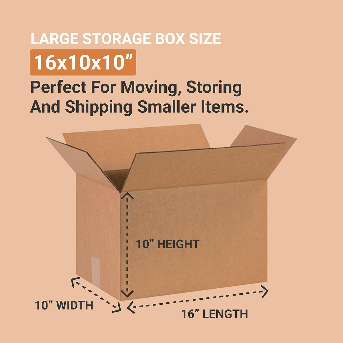 Shipping Boxes Medium 16"L x 10"W x 10"H 25-Pack - Corrugated Cardboard Box for Moving, Mailing, Packing, Packaging