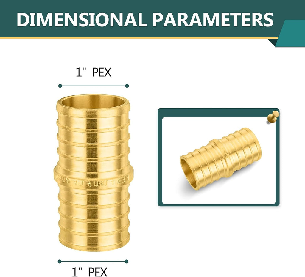 5-Pack Niikappu PEX Fittings 1" x 1" Pex Coupling(PEX1807010-5)