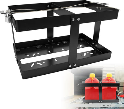 5 Gallon Fuel Jug Holder with Anti-Theft Lock, Gas Can Holder