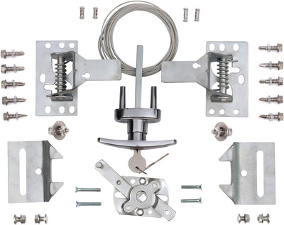 Garage Door Lock Kit with Spring Latch （Including All Hardware） Garage Door Lock Set Fits 1-3/8" Through 2" Thick