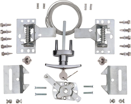 Garage Door Lock Kit with Spring Latch （Including All Hardware） Garage Door Lock Set Fits 1-3/8" Through 2" Thick
