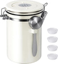 22OZ Airtight Stainless Steel Coffee Canister with Date Tracker | With Measuring Scoop, Food Grade Safe, For Coffee